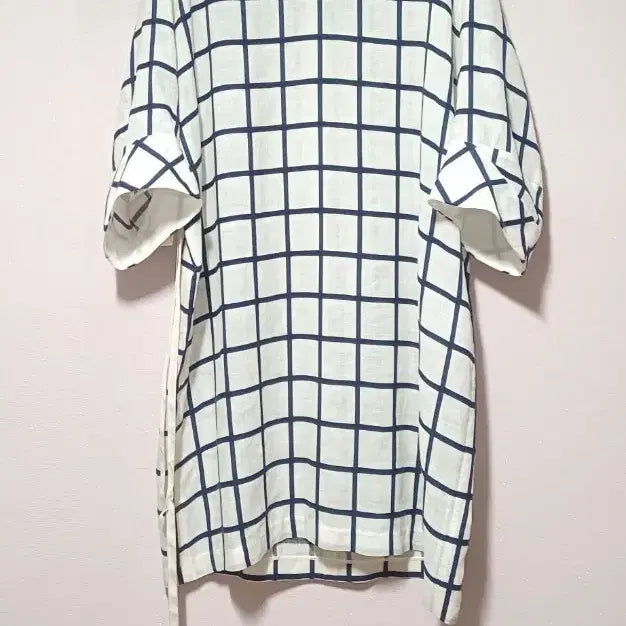 [BUNJANG] LEBEIGE Embroidered Grid Linen Tunic Dress / [삼성물산 LEBEIGE] 르베이지 자수 그리드 린넨 튜닉 원피스 (91-97-160)