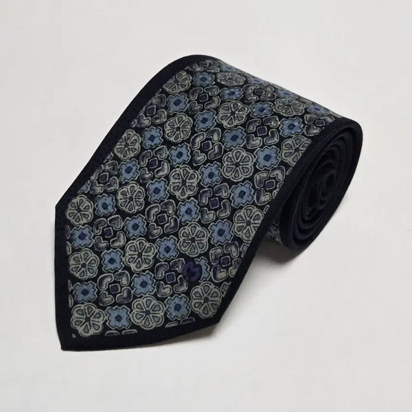 [BUNJANG] Milashon Italian Silk Necktie Blue Pattern / 이태리산 밀라숀 넥타이 (블루 패턴)