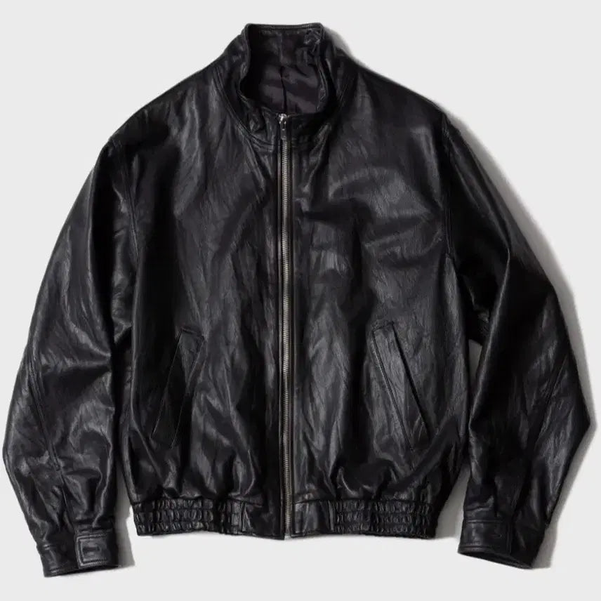[BUNJANG] Afterrowan Napa Leather Wrinkled Blouson Size 50 / 파프터 로완 레더 크링클 블루종(나파가죽) 50사이즈 새상품 팝니다
