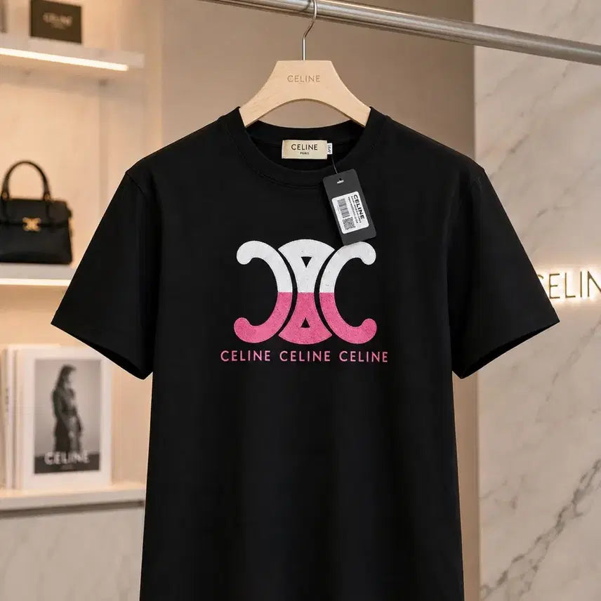 [BUNJANG] Celine Embroidered Short Sleeve T-Shirt / 특가! 셀린 로고 핸들자수 반팔