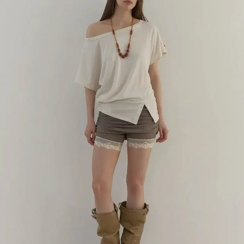 [BUNJANG] Asura Lace Shirring Layer Shorts (Size: Os) / 아수라 치마바지 LACE SHIRRING LAYER SHORTS
