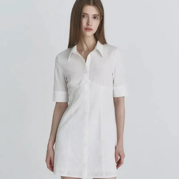 [BUNJANG] Not Your Roses Lace Shirt Dress S White / 낫유어로즈 레이스 셔츠 드레스 S 새상품