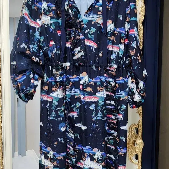[BUNJANG] TIME Pattern Long Dress / 한섬 타임 패턴 롱 원피스 (로스샵구입)랑방컬렉션