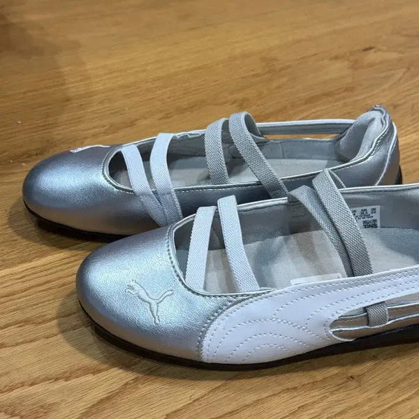 [BUNJANG] Puma Speedcat Ballets Metallic Silver Kids Shoes / 퓨마 스피드캣 발레 메탈릭 실버 220 키즈 새상품