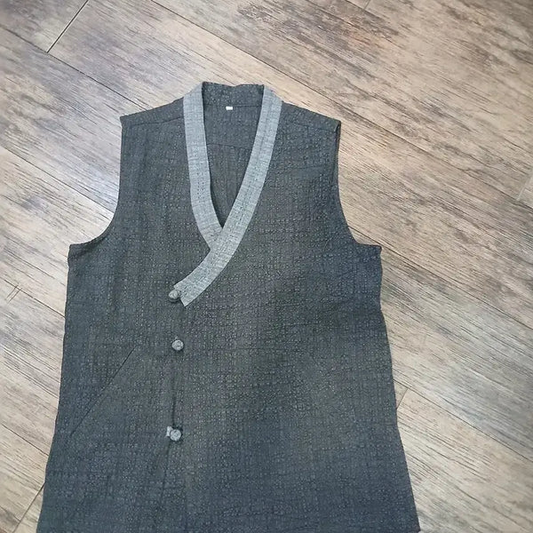 [BUNJANG] Grey Traditional Korean Vest / 개량한복 조키