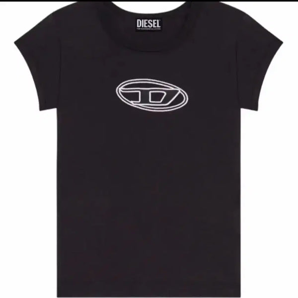 [BUNJANG] Diesel T-Anzi Peekaboo Logo T-Shirt Black / 디젤 T-안지 피카부 로고 티셔츠 블랙