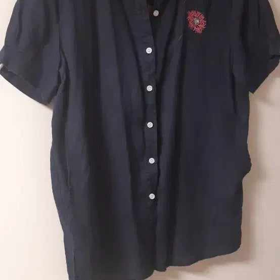 [BUNJANG] Linen Short Sleeve Blouse / 린넨 블라우스