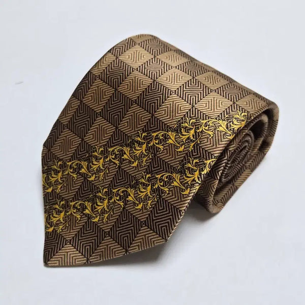 [BUNJANG] Versace Silk Necktie Brown Pattern / 베르사체 실크 넥타이 브라운 패턴