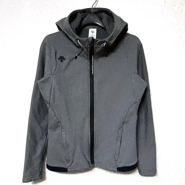 [BUNJANG] Descente Women's Fleece Lined Hooded Zip-Up Jacket Charcoal 85 / [XS,85]데상트 여성 트레이닝 기모 후드집업 자켓 차콜