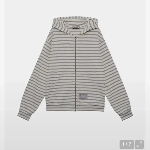 [BUNJANG] Saros Stripe Zip-Up Hoodie / 사로스 후드집업 saros stripe zip up