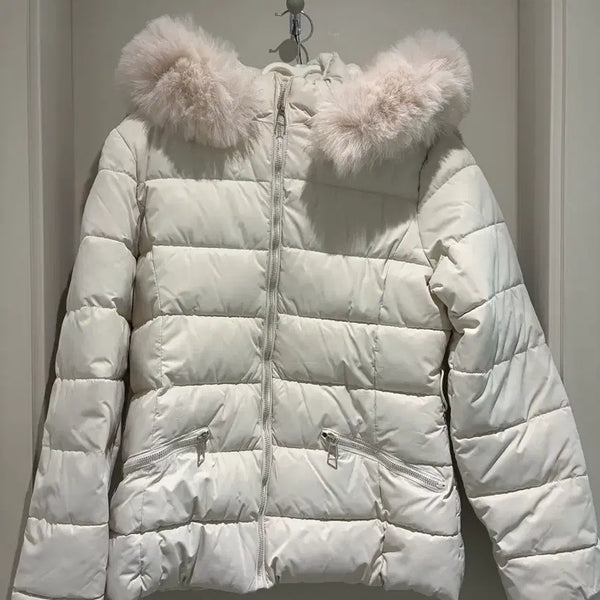 [BUNJANG] Women's Lightweight Short Padded Jacket with Mink Fur / 여성 밍크 퍼 경량 숏패딩 새상품
