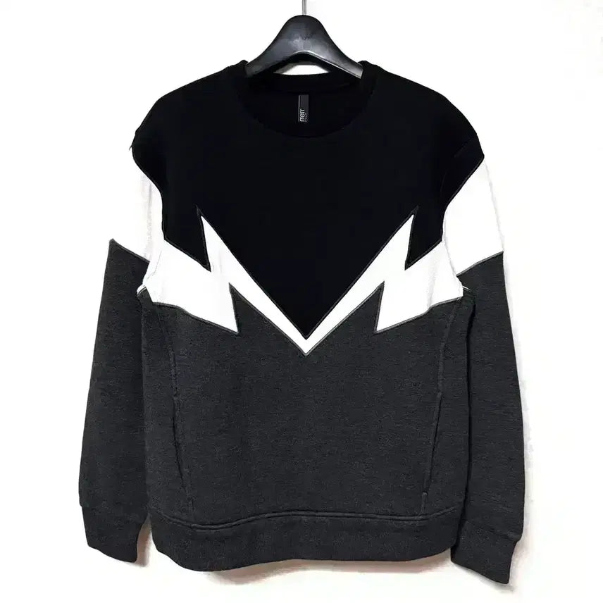 [BUNJANG] Neil Barrett Geometry Thunder Pattern Sweatshirt / [S,90](정품)닐바렛 맨투맨 지오메트리 썬더패턴