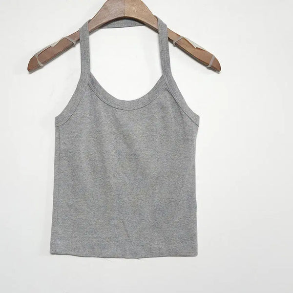 [BUNJANG] BLACKUP Halter Neck Sleeveless Top Grey Size 55 / 55사이즈 블랙업 홀터넥 나시 그레이