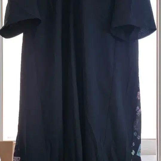 [BUNJANG] Navy Hooded Dress with Pleated Back and Print / 네이비 후드 원피스 플리츠 프린트 66