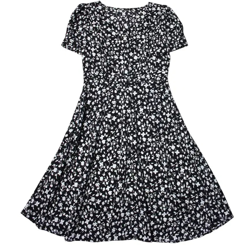 [BUNJANG] Side Zipper Floral Dress Slim Flare / 66 사이드지퍼 플로럴드레스 슬림플레어 123