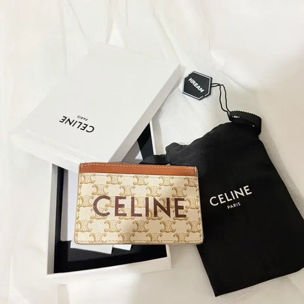 [BUNJANG] Celine Triomphe Canvas Card Holder Beige / 셀린느 카드지갑 트리옹페 캔버스 베이지