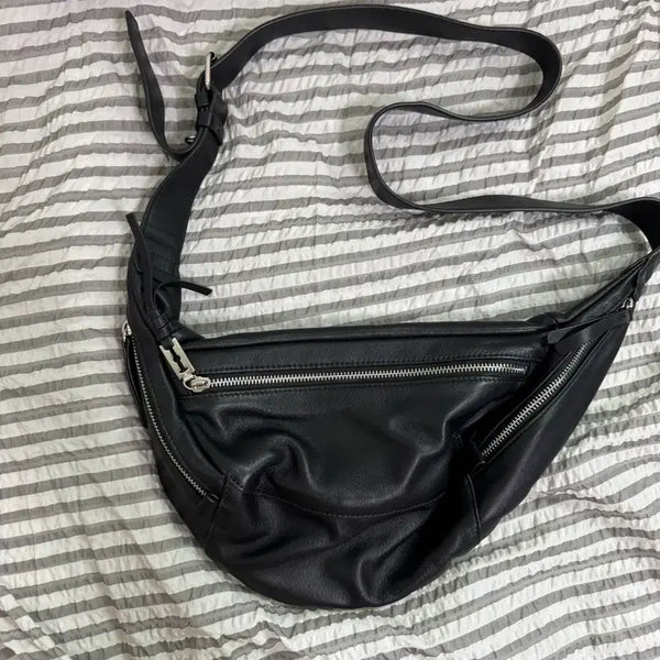 [BUNJANG] Vunke Perfect Motor Leather Crossbody Bag Medium Black / 분크 퍼펙 모터 가죽 크로스백 미듐 블랙