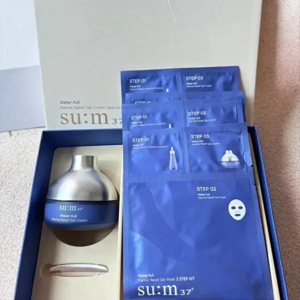 [BUNJANG] su:m37 Water-full Gel Cream 120ml & 5-Sheet Mask Set / 숨37 워터풀 젤 크림 120ml 마스크팩 5매 세트