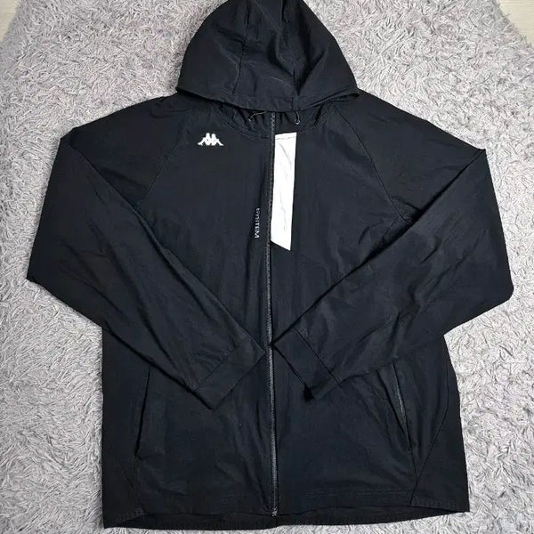 [BUNJANG] Kappa Woven Hooded Zip-Up Jacket Black 2XL / 카파 우븐 후드 집업 블랙 2XL