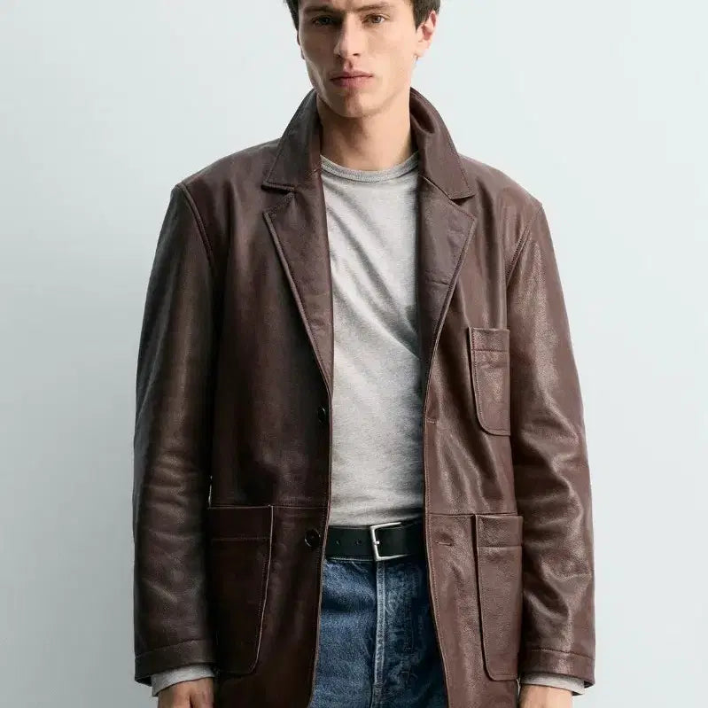 [BUNJANG] Zara Lambskin Leather Blazer / ZARA 자라 양가죽 블레이저