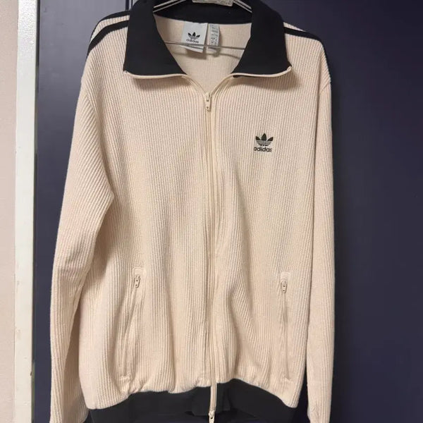 [BUNJANG] Adidas Waffle Zip-Up Jacket Beige / 아디다스 집업 자켓 베이지