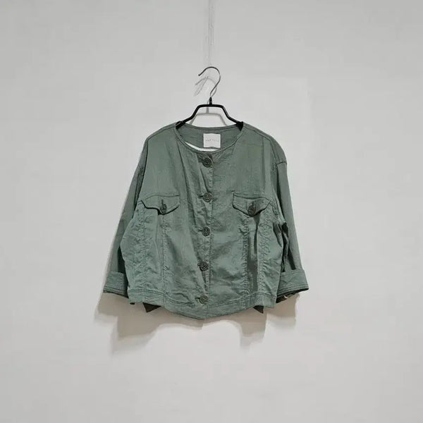 [BUNJANG] Linen Stand Collar Jacket / 린넨 노카라 자켓