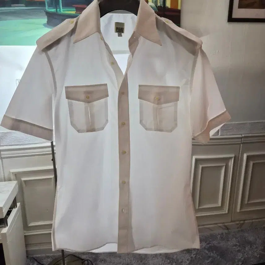 [BUNJANG] Gianfranco Ferré Korean Air Pilot Short Sleeve Shirt XL / (XL-105) 잔프랑코 파일럿 대한항공 반팔 셔츠