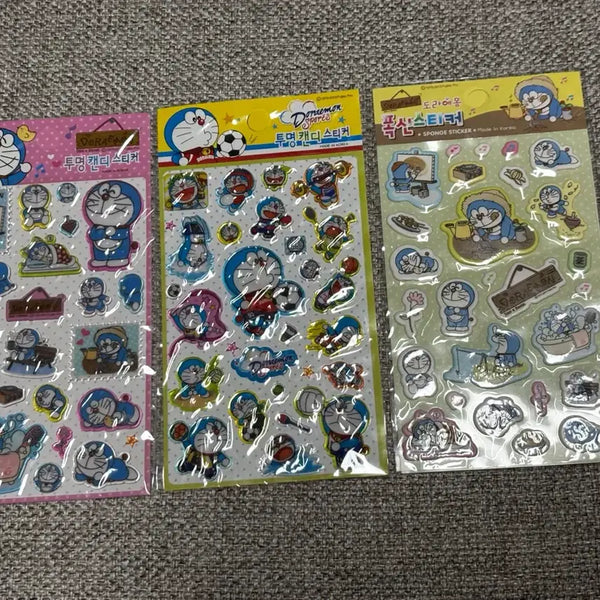 [BUNJANG] Classic Doraemon Candy Stickers & Fluffy Stickers Bundle Set / 고전 도라에몽 캔디 스티커 폭신 스티커 일괄 고전문구 다꾸