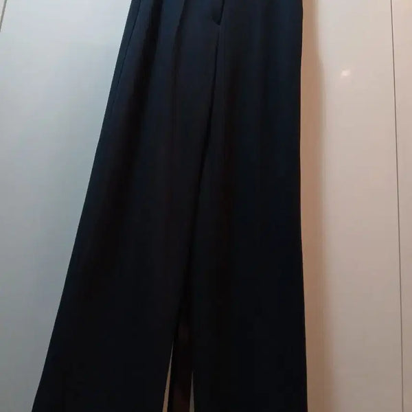 [BUNJANG] Black Wide Leg Slacks - Size S / 검정색 와이드 슬랙스s