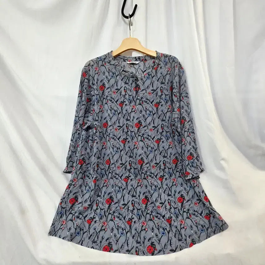 [BUNJANG] Yuseong Flower Pattern 8-Part Sleeve Dress XL / 유성플라워여성 패턴 8부 XL