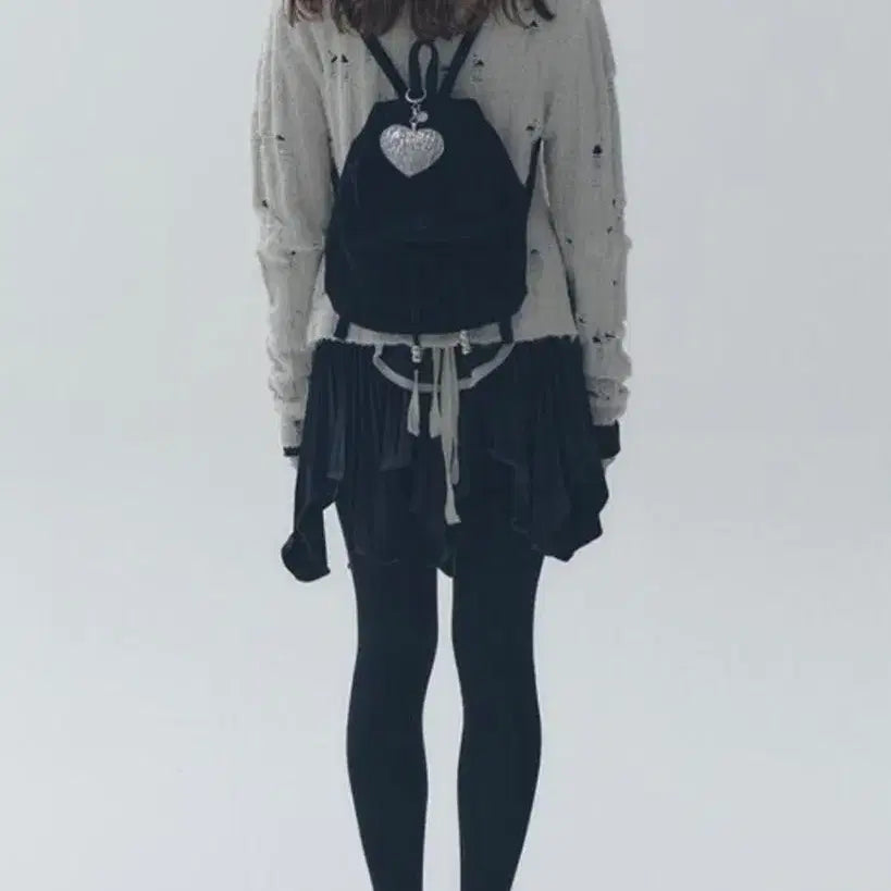 [BUNJANG] Soft Velour Silver Ball Backpack / SOFT 벨로아 실버볼 백팩