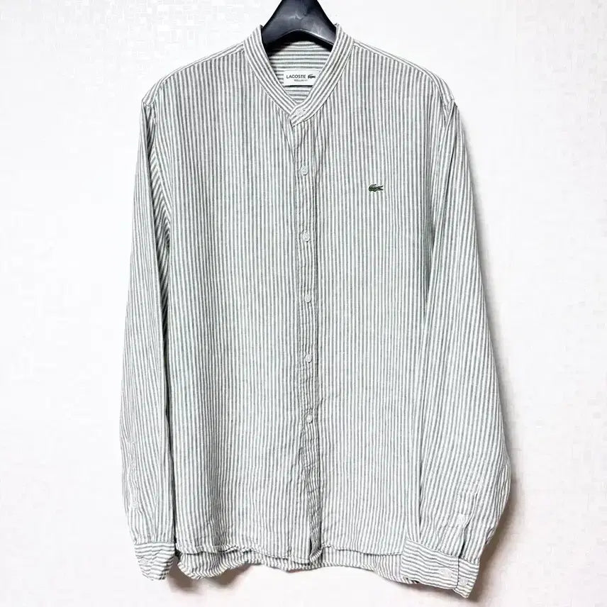 [BUNJANG] Lacoste Linen Shirt Mandarin Collar / [L,100]라코스테 린넨 셔츠 남방 차이나넥