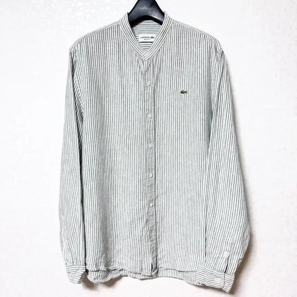 [BUNJANG] Lacoste Linen Shirt Mandarin Collar / [L,100]라코스테 린넨 셔츠 남방 차이나넥