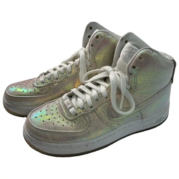 [BUNJANG] Nike Air Force 1 High Silver Metallic Sneakers (230) / NIKE 에어포스 1 하이탑 실버 메탈릭 스니커즈 230
