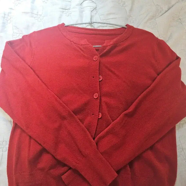 [BUNJANG] Thin Red Cardigan / 얇은 빨간 가디건