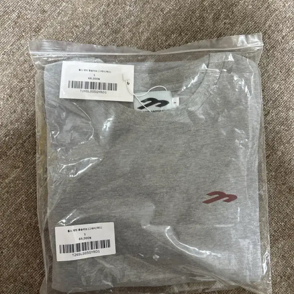 [BUNJANG] Magnesium Carbonate Long Sleeve T-Shirt Grey Size 1 / 탄산마그네슘 롱슬리브 그레이 새제품