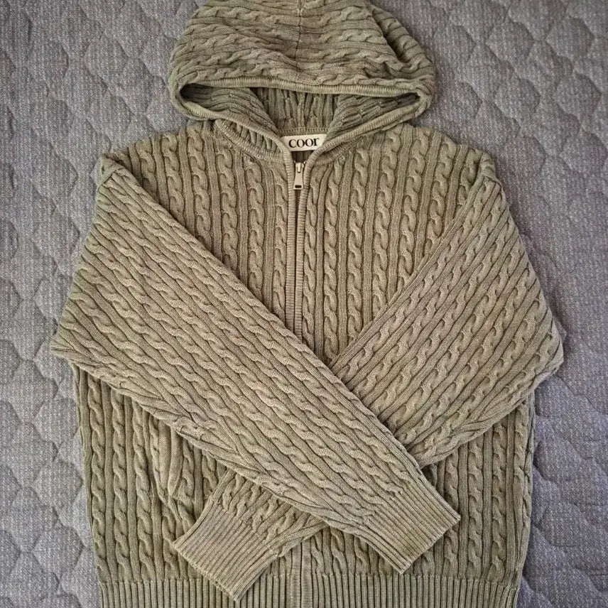 [BUNJANG] COOR Cable Hoodie Zip-up L / 쿠어 케이블 후디 집업 L