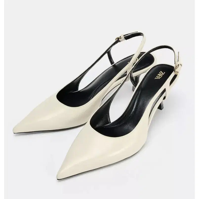[BUNJANG] ZARA Slingback Heels Cream 235 / ZARA 슬링백 힐 235