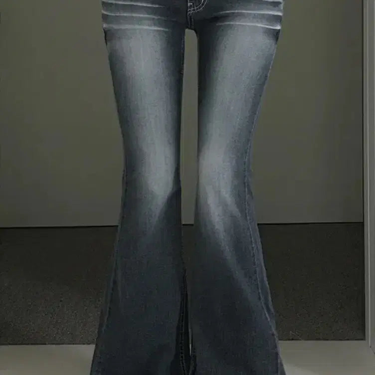 [BUNJANG] Morefit Low-Rise Bootcut Cat-Washing Denim Pants (Cooling Blue, Size S) / 모어핏 로우라이즈 부츠컷 캣워싱 데님 여름바지 쿨링 블루 S 에이블리 골반패드