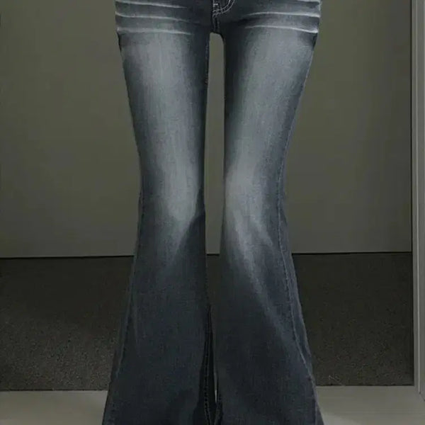 [BUNJANG] Morefit Low-Rise Bootcut Cat-Washing Denim Pants (Cooling Blue, Size S) / 모어핏 로우라이즈 부츠컷 캣워싱 데님 여름바지 쿨링 블루 S 에이블리 골반패드