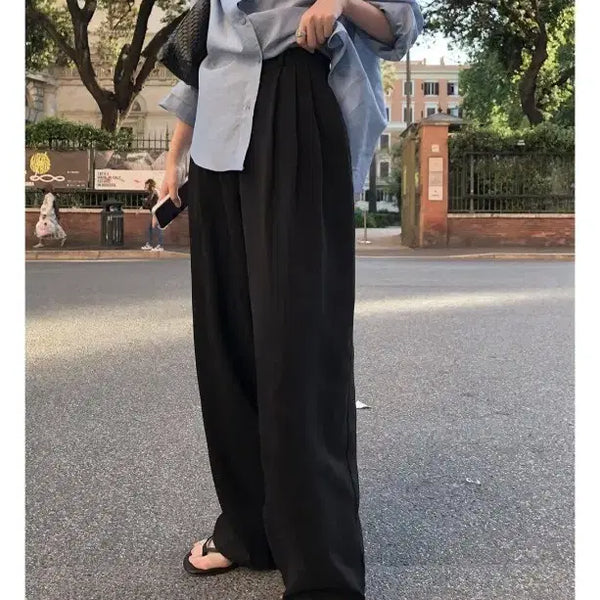 [BUNJANG] Slow and Steady Three Pin Tuck Slacks (Black, Basic M) / 교환X 슬로우앤드 쓰리핀턱 슬랙스 (블랙, 베이직M)