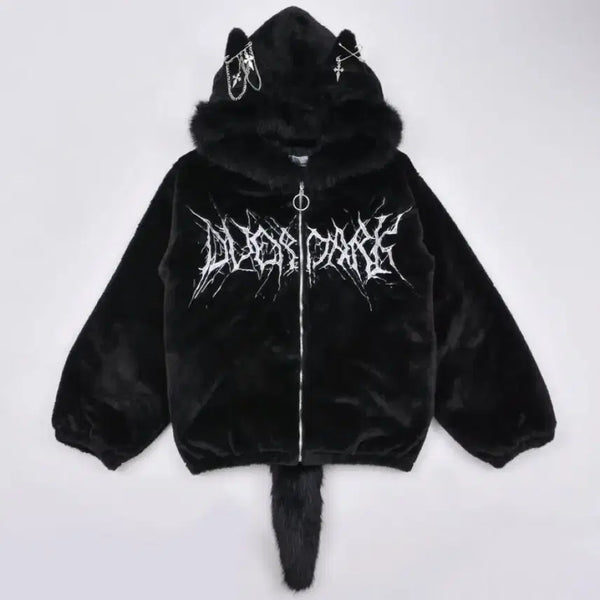 [BUNJANG] Volcan Fuwamoko Cat Ear Fur Parka / 볼칸 volcan 후와모코 네코미미 퍼파카s