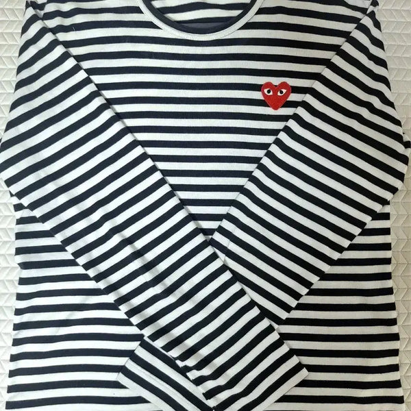 [BUNJANG] Comme des Garçons PLAY Striped Long Sleeve T-shirt / 플레이 꼼데가르송 스트라이프 롱슬리브 티셔츠
