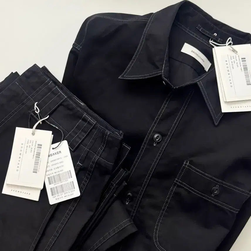 [BUNJANG] Brown Yak Work Shirt & Work Pants Set / 브라운야드 워크셔츠 / 워크팬츠