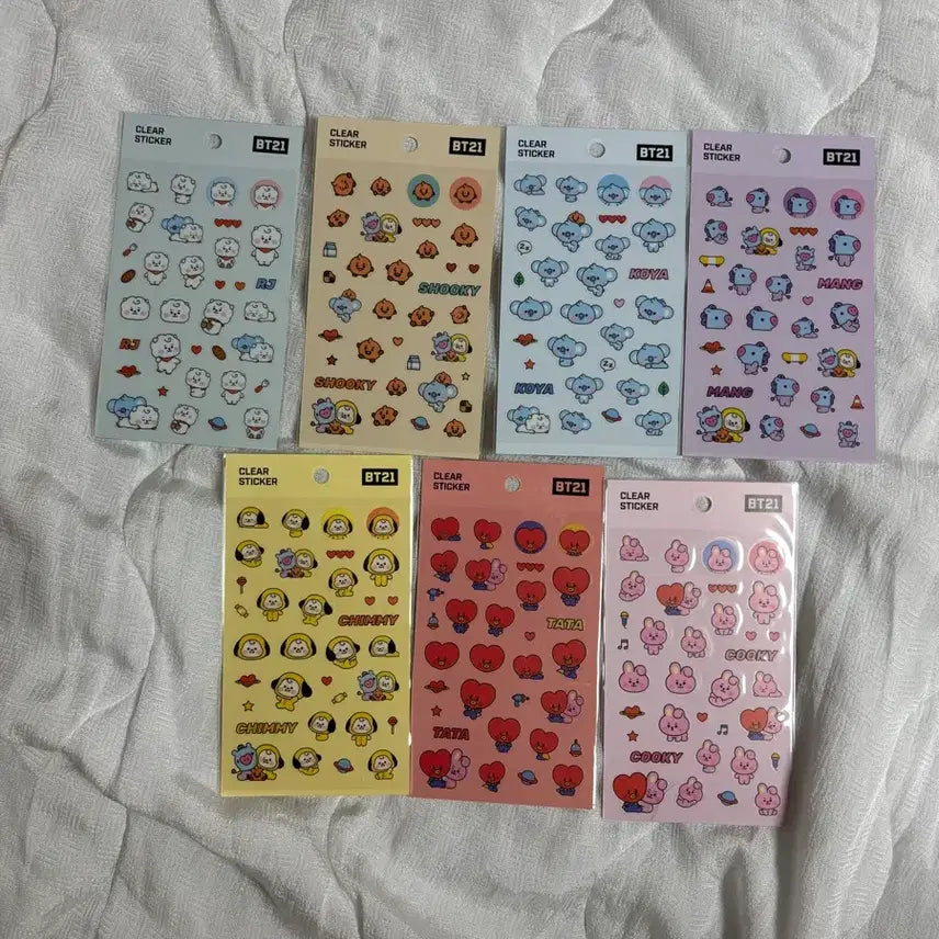 [BUNJANG] BTS BT21 Character Sticker Bundle Set / 방탄소년단 BT21 캐릭터 스티커 7장 일괄