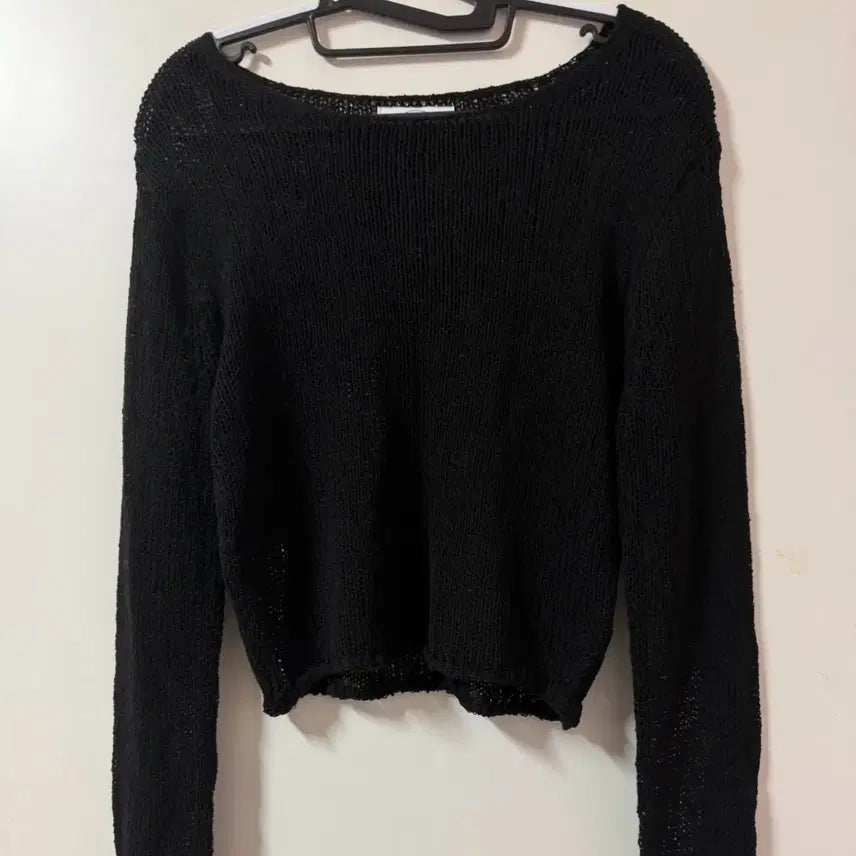 [BUNJANG] Black Up Crop Net Knit Black / 새상품 블랙업 크롭 그물니트 블랙