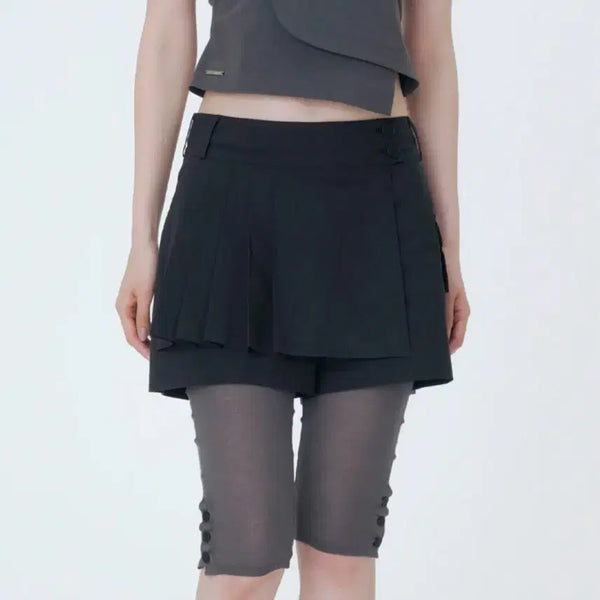 [BUNJANG] Miseki Seoul Pleats Mini Skort Black / 미세키서울 Pleats mini skort BLACK