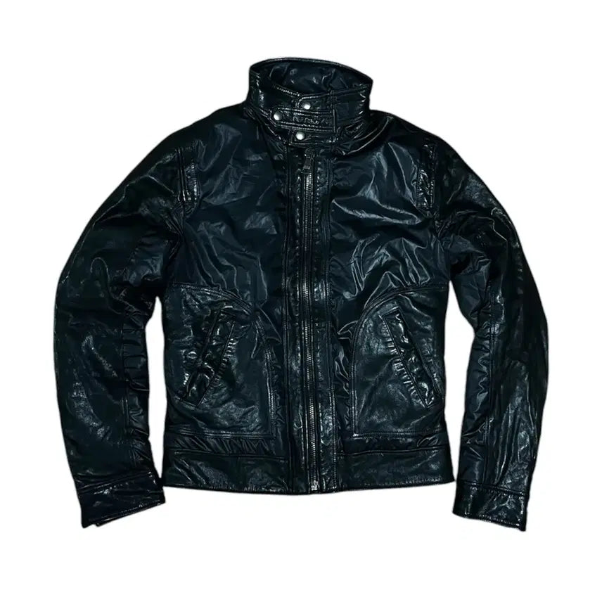 [BUNJANG] Dolce & Gabbana High-Neck Leather Jacket / 돌체앤가바나 플레이트 하이넥 레더 자켓