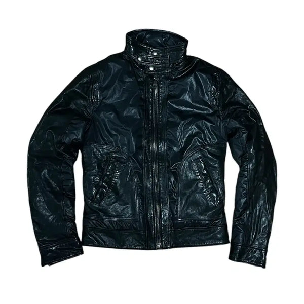 [BUNJANG] Dolce & Gabbana High-Neck Leather Jacket / 돌체앤가바나 플레이트 하이넥 레더 자켓