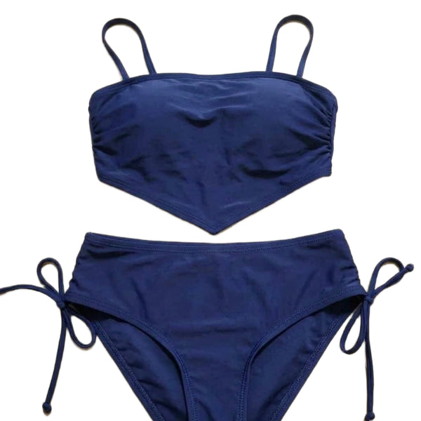 [BUNJANG] Navy Bandana Tube Top Bikini Swimsuit / [착용샷o] 네이비 반다나 튜브탑 비키니 수영복